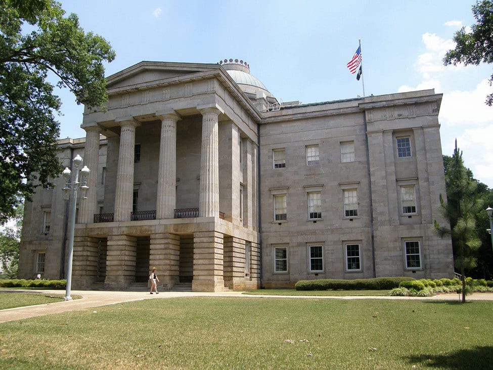 The North Carolina State Capitol building in Raleigh