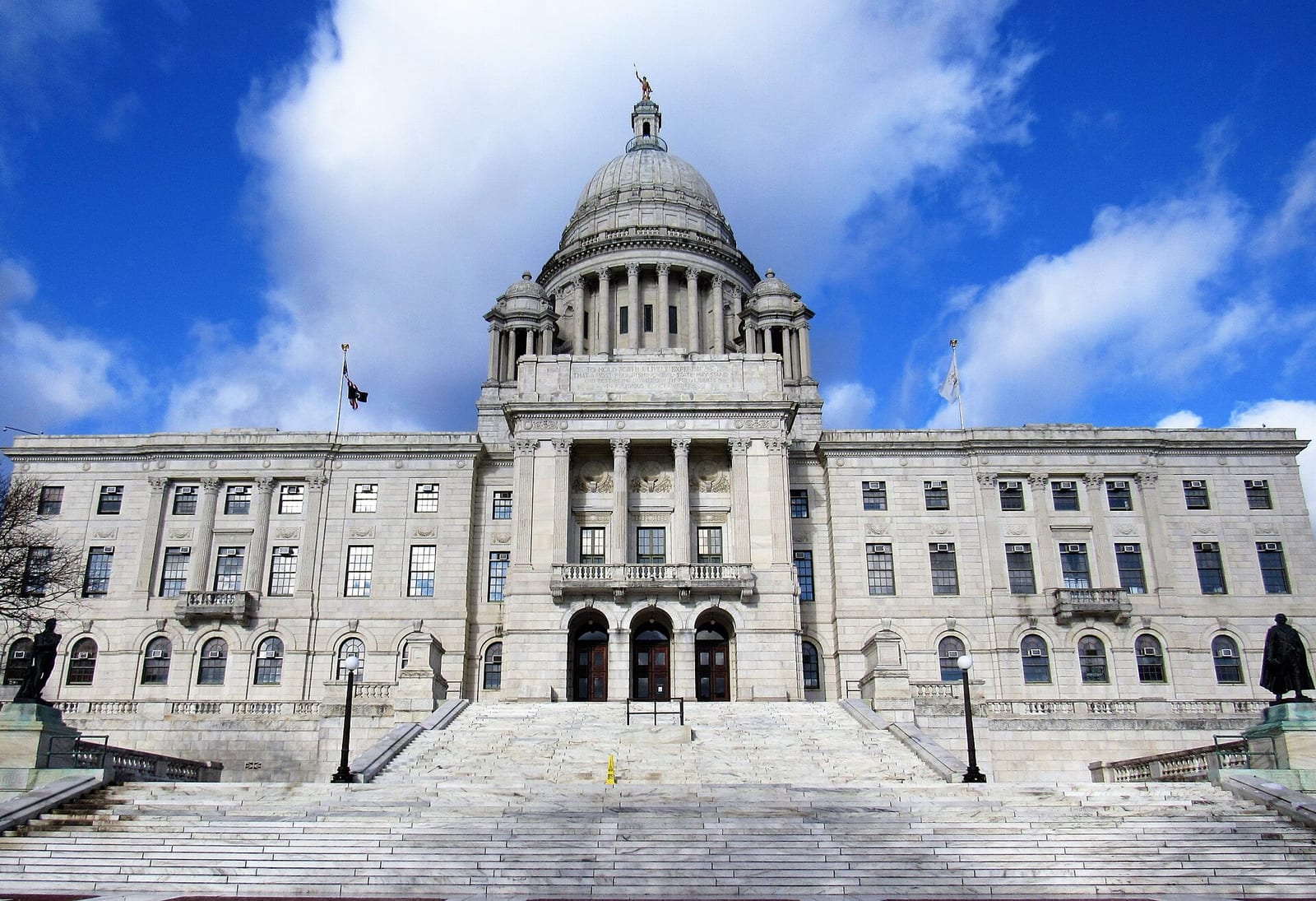 The Rhode Island State House with its marble dome in Providence