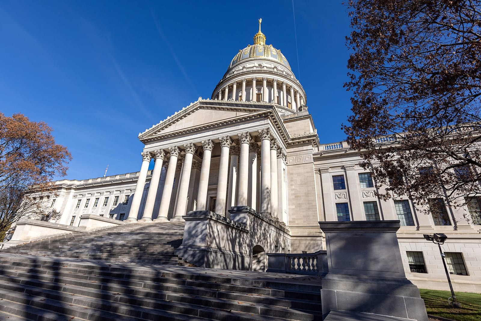 The West Virginia State Capitol with its gold dome in Charleston