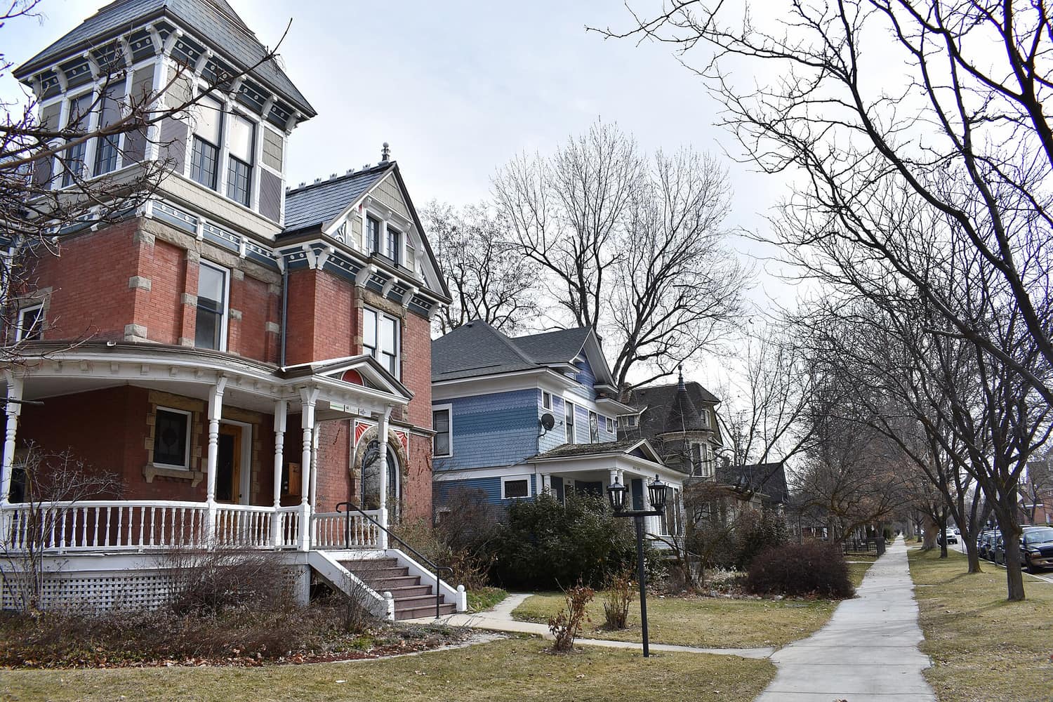 The Bush House and Davis House, two early houses in the Fort Street Historic District of Boise, Idaho